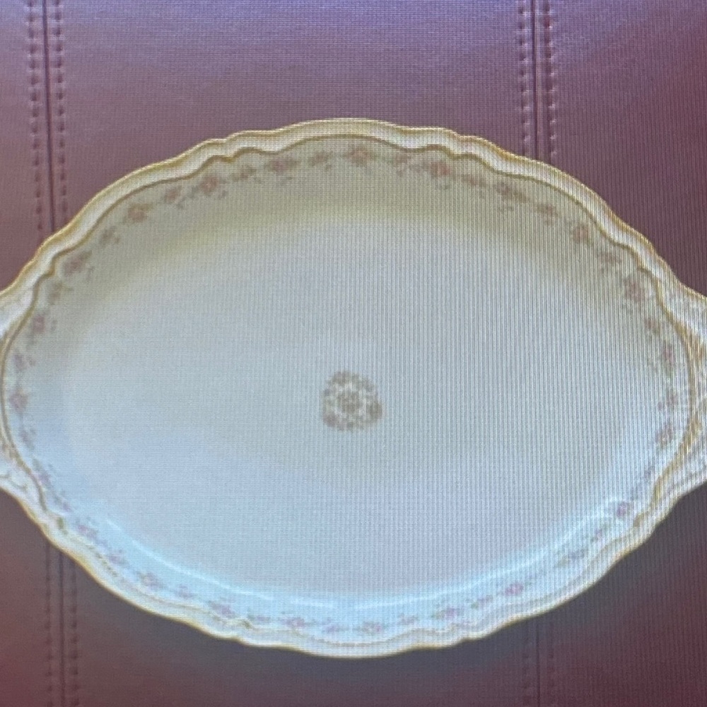 Vintage Floral Oval Serving Platter
